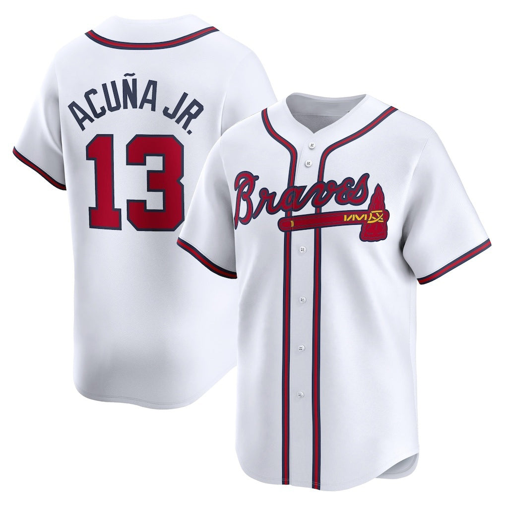 Boles Atlanta Braves #13 Ronald Acu?a Jr. White  Home Limited Player Jersey