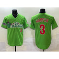 Boles  Philadelphia Phillies #3 Bryce Harper Light Green  Phanatic With 2024 Division Champions Patch Limited Stitched Jersey