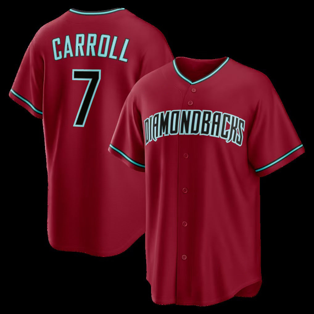 Boles  Arizona Diamondbacks #7 Corbin Carroll Crimson  Alternate 2 Replica Jersey