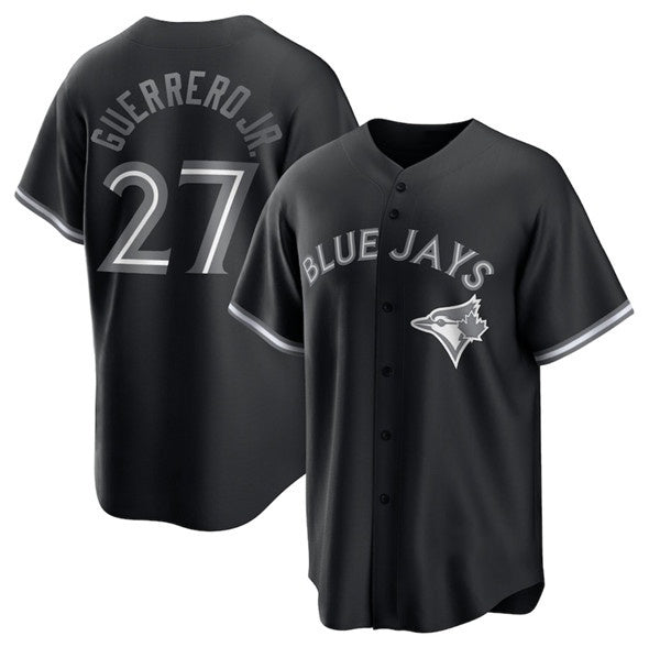Boles  Toronto Blue Jays #27 Vladimir Guerrero Jr. Black  Lights Out Limited Stitched Jersey