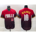 Boles  Philadelphia Phillies #10 JT Realmuto Red  2024 City Player Number Cool Base Jerseys