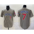 Boles  Chicago Cubs #7 Dansby Swanson Gray  Limited Stitched Jersey