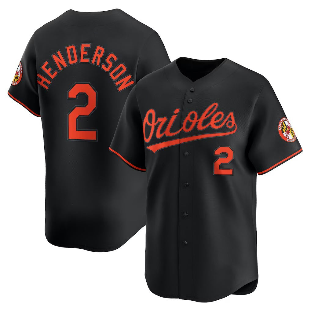 Boles Baltimore Orioles #2 Gunnar Henderson Black  Alternate Limited Player Jersey
