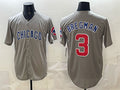 Boles  Chicago Cubs #3 Alex Bregman Grey  Limited Stitched Jersey