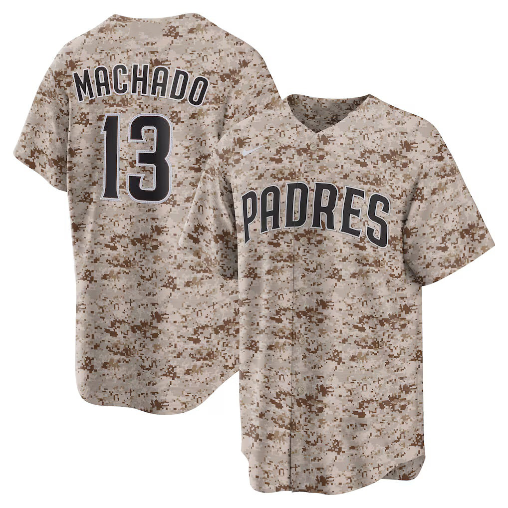 Boles  San Diego Padres #13 Manny Machado Camo  USMC Alternate Replica Player Jersey