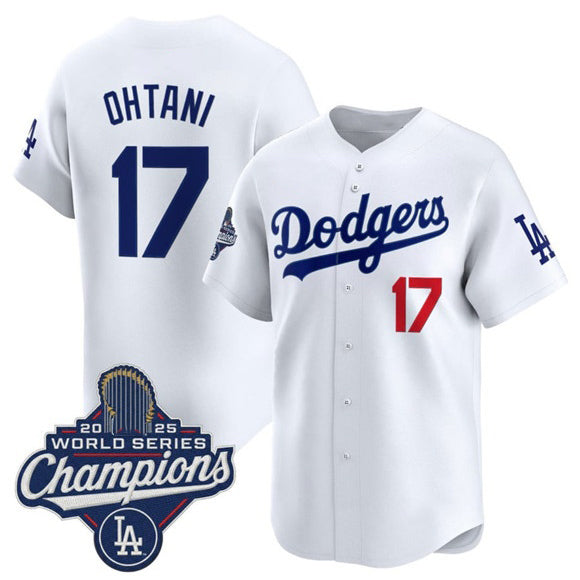 Boles Los Angeles Dodgers #17 Shohei Ohtani White  2025 Champions Stitched Jersey