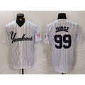 Boles  New York Yankees #99 Aaron Judge White  Pinstripe Fashion Cool Base Jersey 3