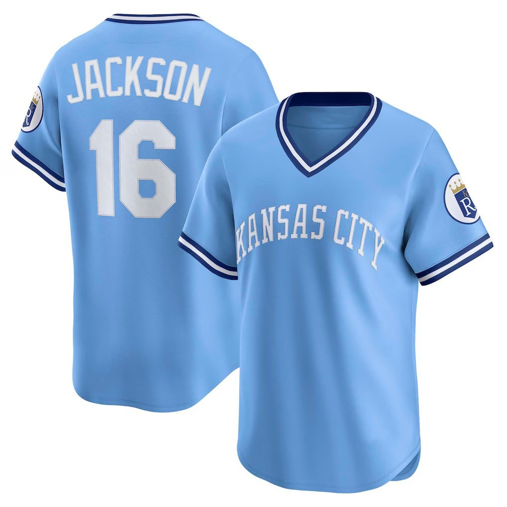 Boles  Kansas City Royals #16 Bo Jackson Light Blue  Throwback Cooperstown Collection Limited Jersey
