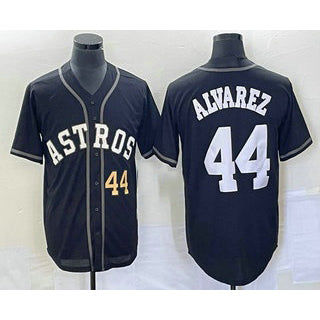 Boles Houston Astros #44 Yordan Alvarez Number Black  Cool Base Stitched Jersey