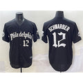 Boles  Philadelphia Phillies #12 Kyle Schwarber Black  Gothic Vapor Limited Stitched Jersey