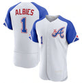Boles Atlanta Braves #1 Ozzie Albies White  2023 City Connect Flex Base Stitched Jersey