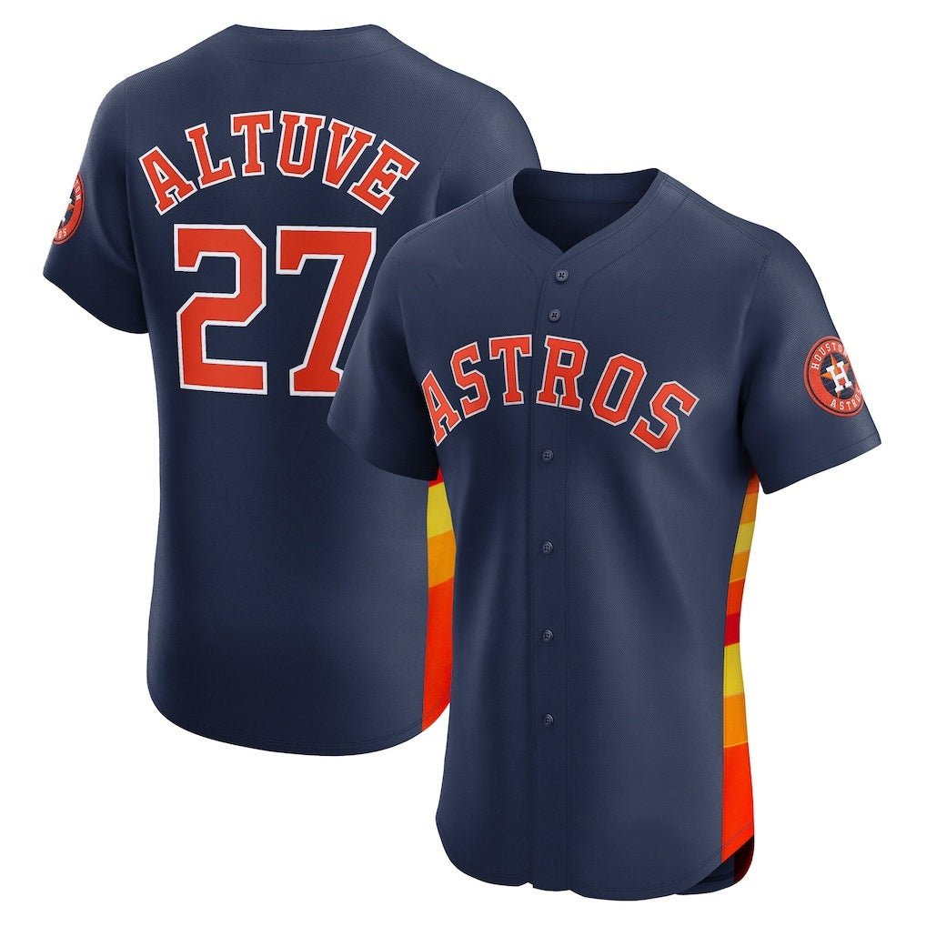 Boles Houston Astros #27 Jose Altuve Navy  Alternate 2 Elite Player Jersey