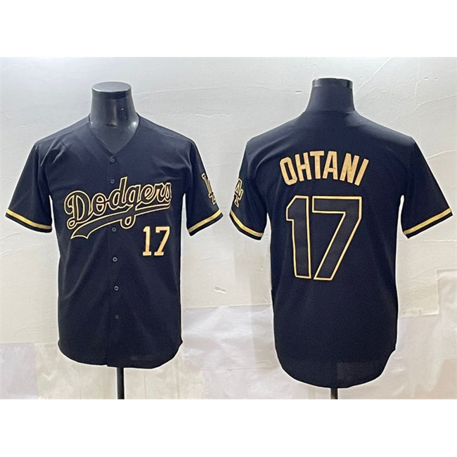 Boles Los Angeles Dodgers #17 Shohei Ohtani Black Gold  Limited Stitched Jersey