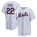 Boles  New York Mets #22 Juan Soto White  Home Replica Player Jersey
