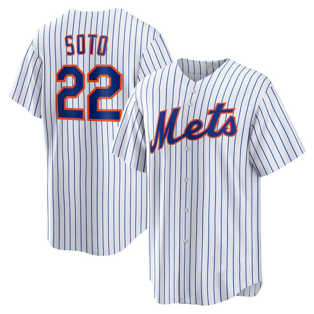 Boles  New York Mets #22 Juan Soto White  Home Replica Player Jersey