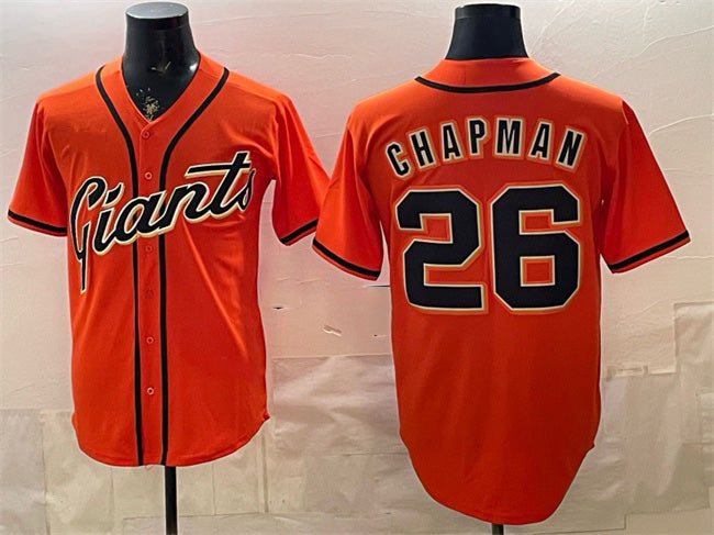 Boles  San Francisco Giants #26 Matt Chapman Orange  Cool Base Stitched Jersey