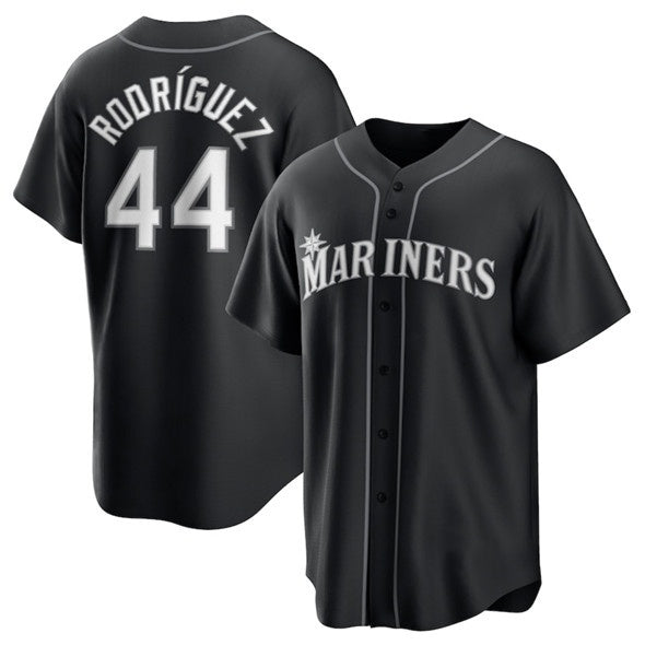 Boles Seattle Mariners #44 Julio Rodr¨ªguez Black  Lights Out Limited Stitched Jersey