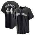 Boles Seattle Mariners #44 Julio Rodr¨ªguez Black  Lights Out Limited Stitched Jersey