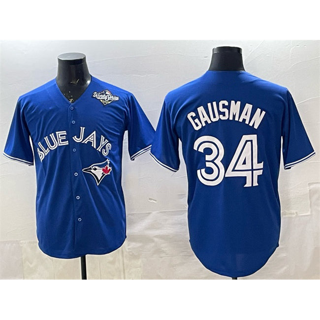 Boles  Toronto Blue Jays #34 Kevin Gausman Royal  2025 World Series Cool Base Stitched Jersey