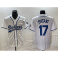 Boles Los Angeles Dodgers #17 Shohei Ohtani White  Cool Base With Patch Stitched Jersey