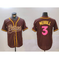 Boles  San Diego Padres #3 Jackson Merrill Brown  Cool Base Stitched Jerseys