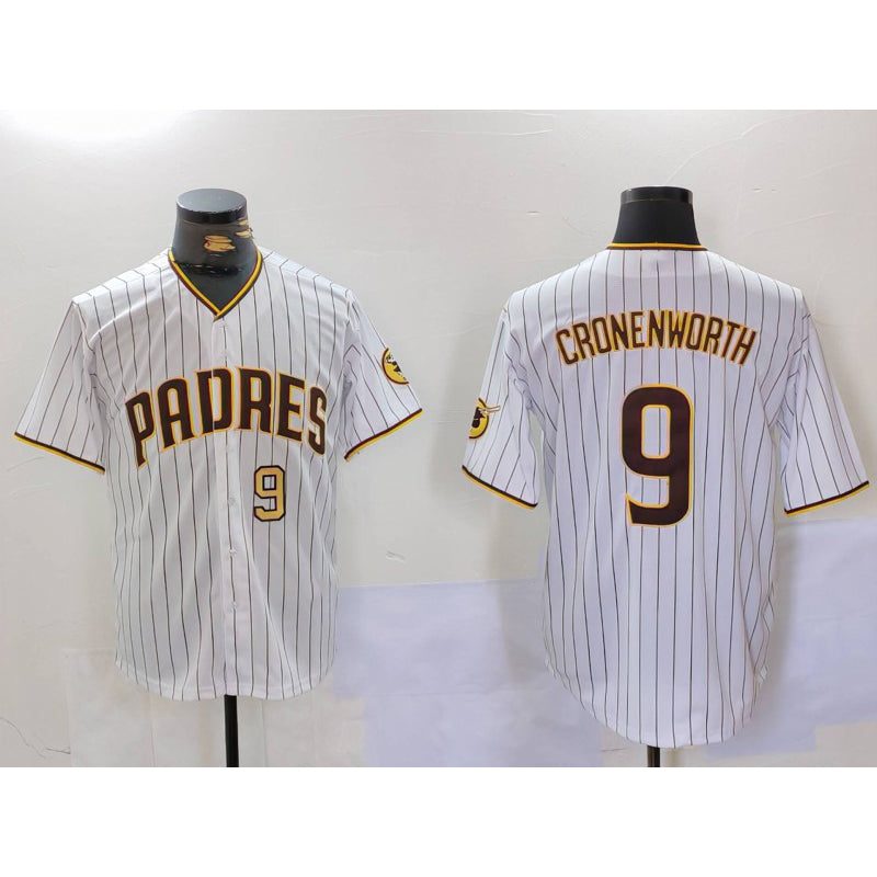 Boles  San Diego Padres #9 Jake Cronenworth White  Team Logo Stitched Cool Base Jerseys