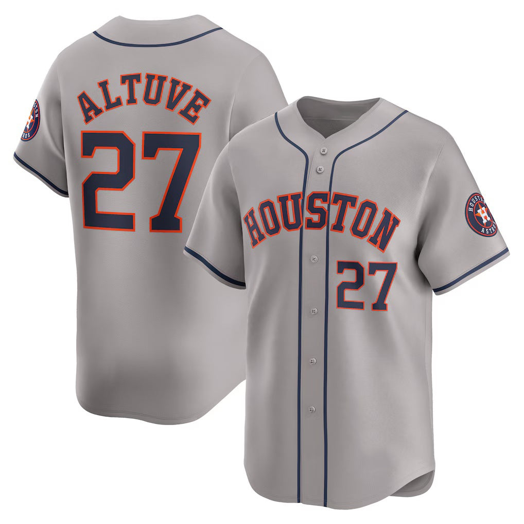 Boles Houston Astros #27 Jose Altuve Gray  Away Limited Player Jersey