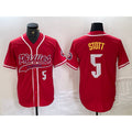 Boles  Philadelphia Phillies #5 Bryson Stott Number Red  Cool Base Stitched Jersey 2