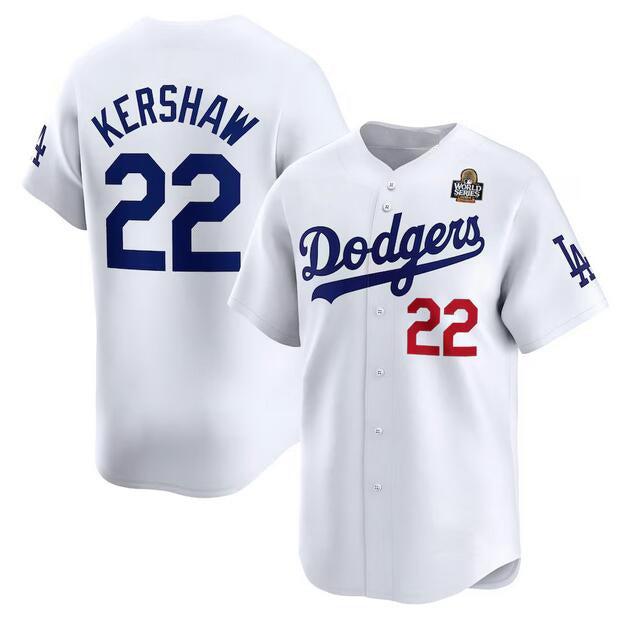 Boles Los Angeles Dodgers #22 Clayton Kershaw White  2024 World Series Home Limited Stitched Jersey