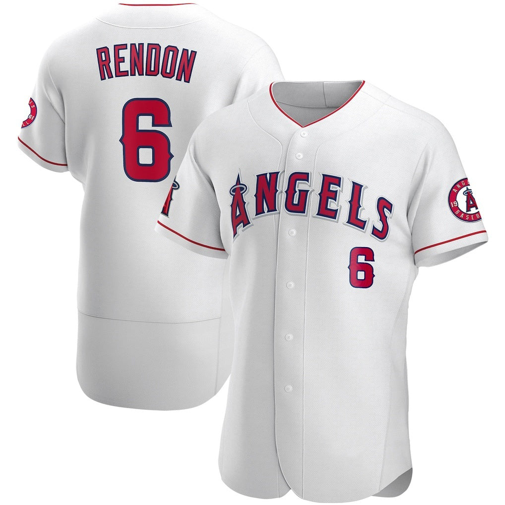 Boles Los Angeles Angels #6 Anthony Rendon White  Authentic Player Jersey