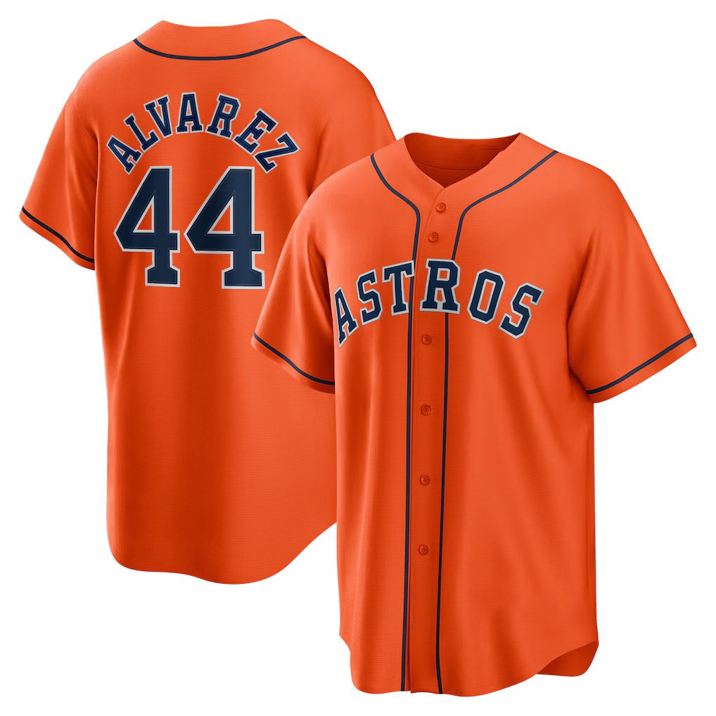 Boles Houston Astros #44 Yordan ¨¢lvarez Orange  Alternate Replica Player Jersey