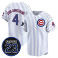 Boles  Chicago Cubs #4 Pete Crow-Armstrong White  Pinstripe 'Ryne Sandberg Tribute' Vapor Limited V2 Stitched Jersey