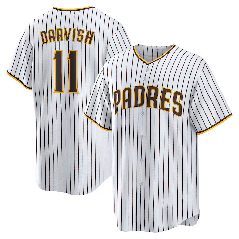 Boles  San Diego Padres #11 Yu Darvish White  Home Replica Player Jersey
