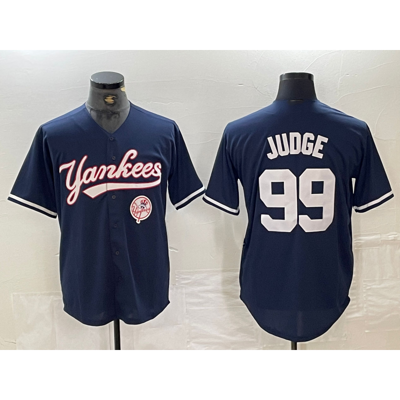 Boles  New York Yankees #99 Aaron Judge Navy  With Patch Cool Base Stitched Jersey