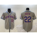 Boles  New York Mets #22 Juan Soto Grey  2025 Spring Training Alternate Limited Stitched Jersey