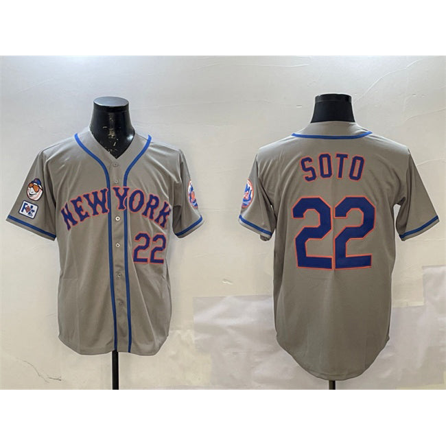Boles  New York Mets #22 Juan Soto Grey  2025 Spring Training Alternate Limited Stitched Jersey