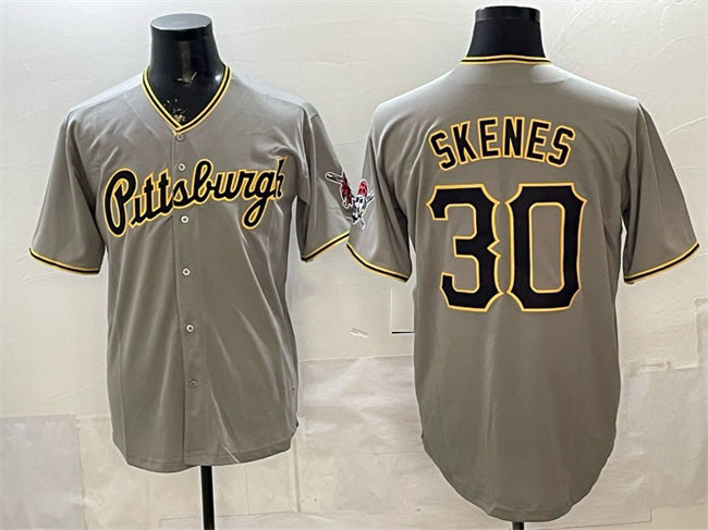 Boles  Pittsburgh Pirates #30 Paul Skenes Gray  Limited Stitched Jersey