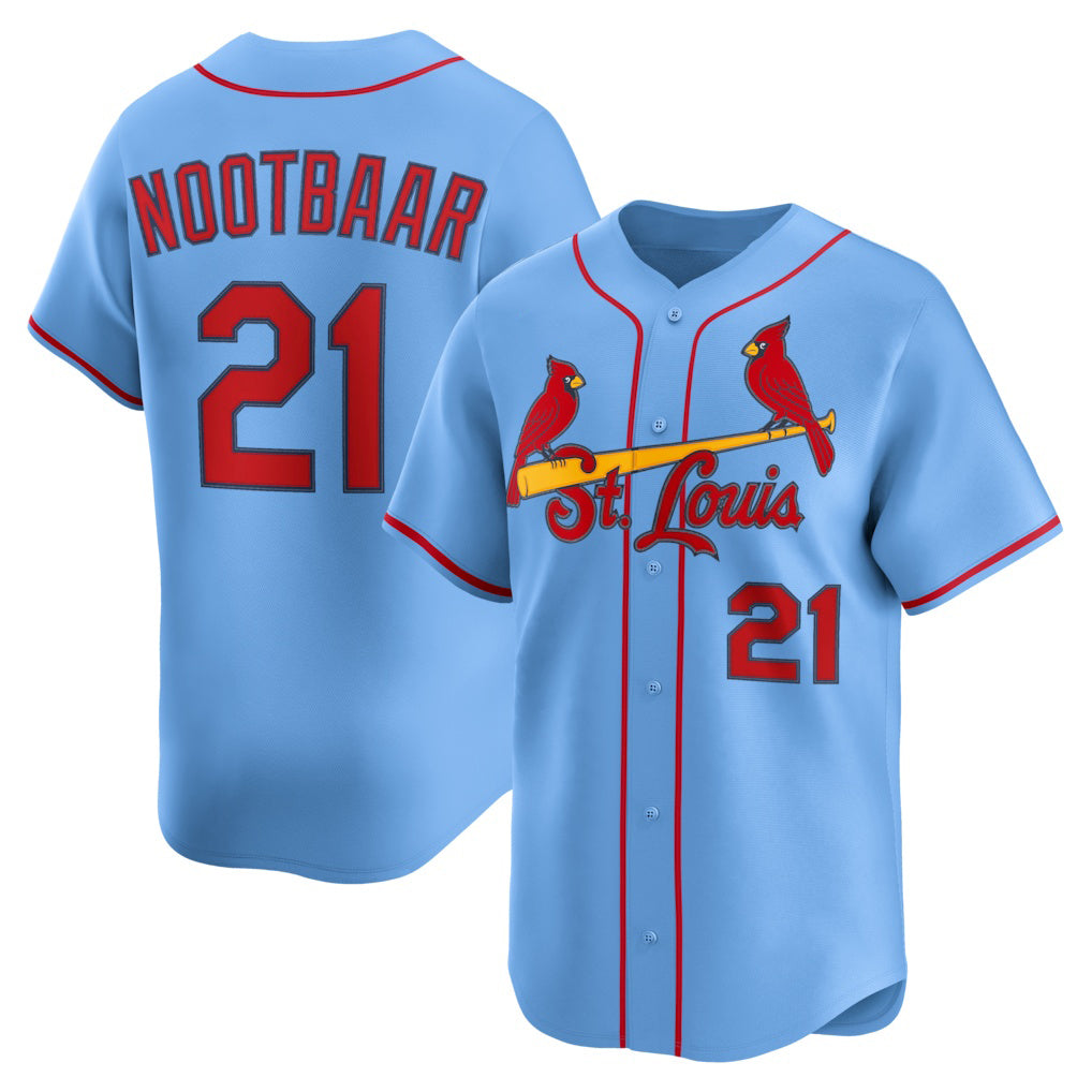 Boles St. Louis Cardinals #21 Lars Nootbaar Light Blue  Alternate Limited Jersey