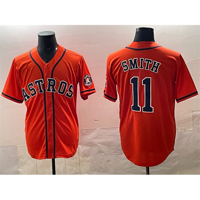 Boles Houston Astros #11 Cam Smith Orange  Cool Base Stitched Jersey