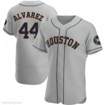 Boles Houston Astros #44 Yordan Alvarez Authentic Gray  Road Jerseys