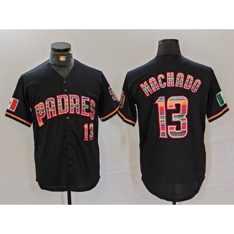 Boles  San Diego Padres #13 Manny Machado Black  Mexico Cool Base Stitched Jersey