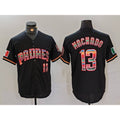 Boles  San Diego Padres #13 Manny Machado Black  Mexico Cool Base Stitched Jersey