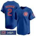 Boles  Chicago Cubs #2 Nico Hoerner Royal  'Ryne Sandberg Tribute' Vapor Limited V3 Stitched Jersey