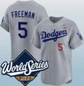 Boles Los Angeles Dodgers #5 Freddie Freeman Gray  2025 World Series Limited Stitched Jersey