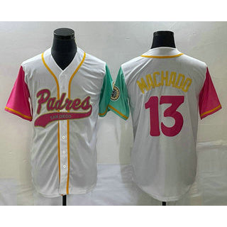 Boles  San Diego Padres #13 Manny Machado White  NEW 2023 City Connect Cool Base Stitched Jersey