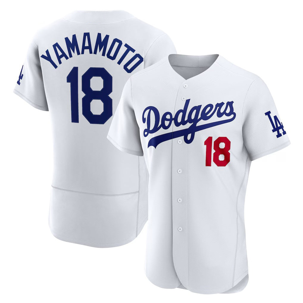Boles Los Angeles Dodgers #18 Yoshinobu Yamamoto White  Home Authentic Jersey