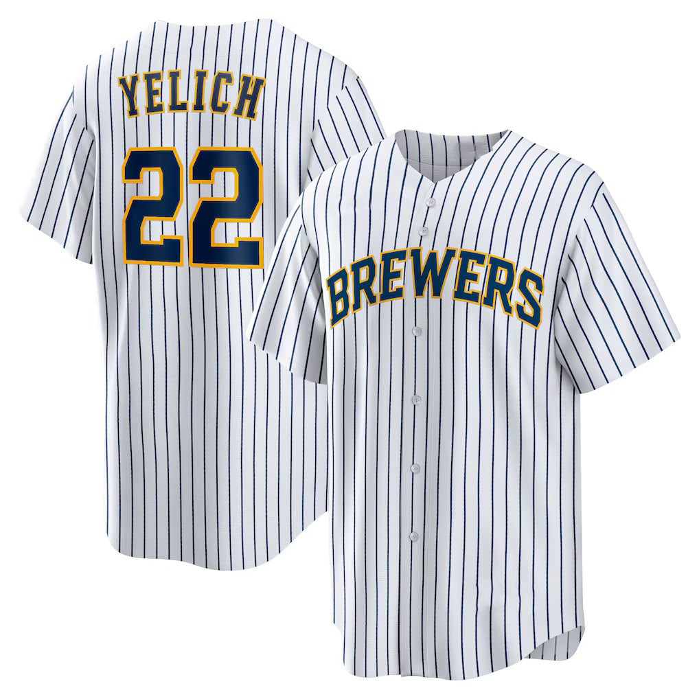 Boles    Milwaukee Brewers #22 Christian Yelich White  Alternate Replica Player Jersey