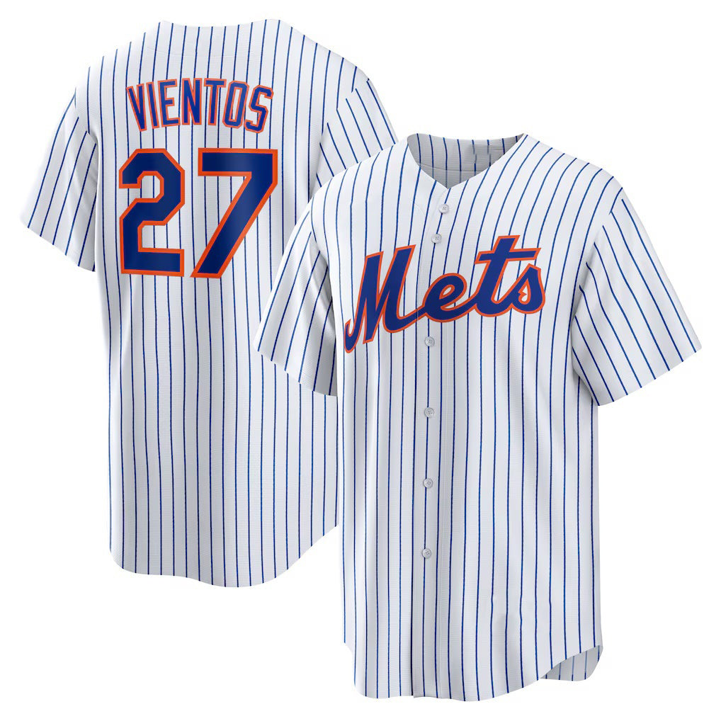 Boles  New York Mets #27 Mark Vientos White  Home Replica Jersey