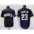 Boles  San Diego Padres #23 Fernando Tatis Jr. Black  Stitched Jersey