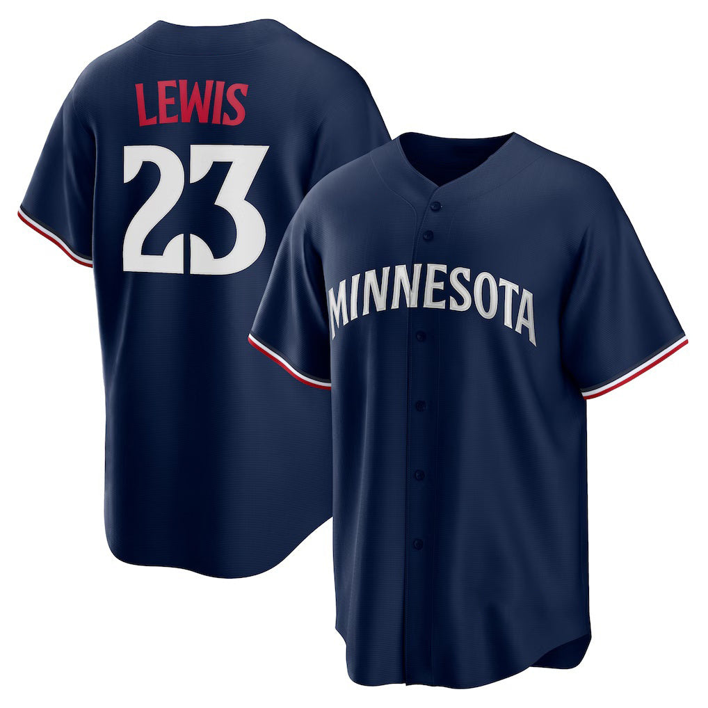 Boles  Minnesota Twins #23 Royce Lewis Navy  Alternate 2 Replica Jersey